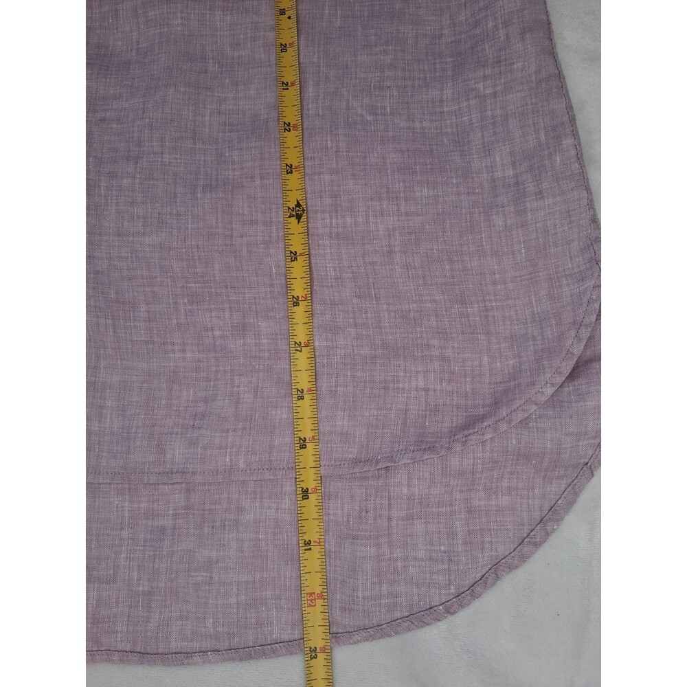 Chico’s Size 3 No-Iron Linen Shirttail High-Low Tunic Top Blouse Purple US 16/18 - Picture 13 of 14